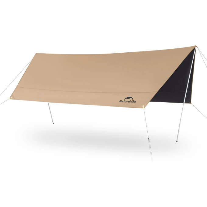 Тент NATUREHIKE CLOUD SKIES TARP LITE CNK2350WS015 150D, 550*465 см для кемпинга, светло-коричневый 6977465866424